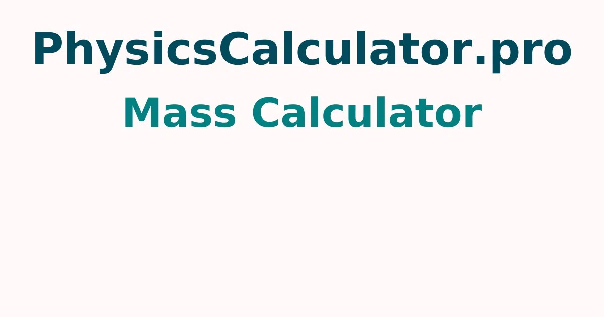Mass Calculator