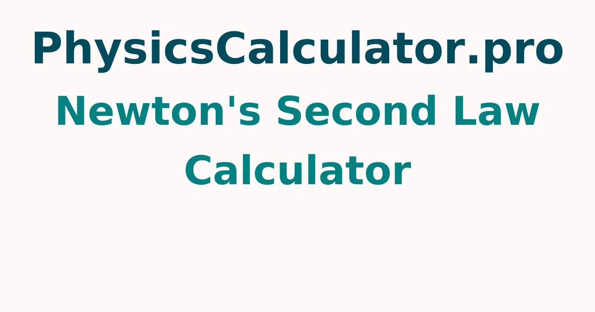 Newton's Second Law Calculator