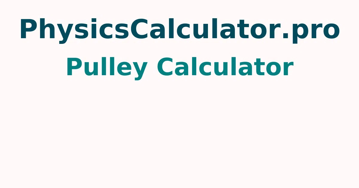 Pulley Calculator
