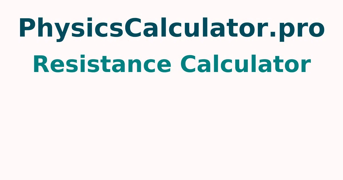 Resistance Calculator