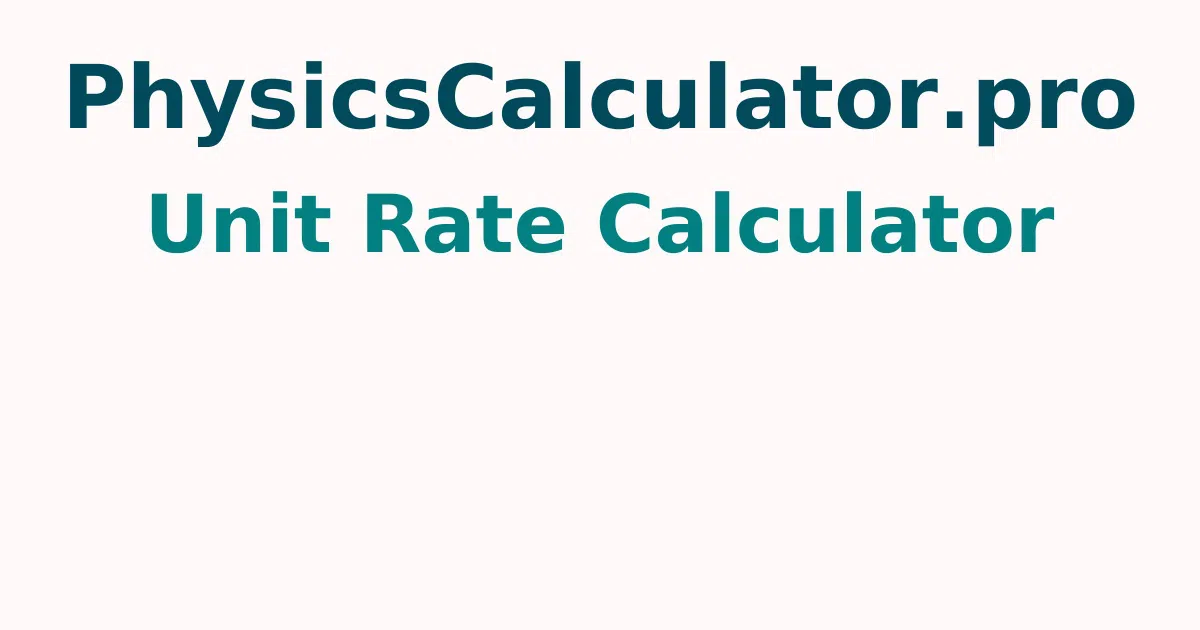 Unit Rate Calculator